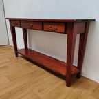 Antieke Vintage Landelijke Sidetable, Muurtafel, Bijzettafel thumbnail 16