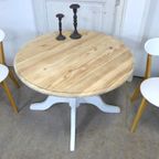 Prachtige Witte Landelijke Ronde Eettafel 100 Cm thumbnail 2