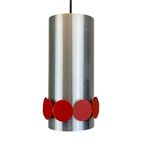 Zeldzame Doria Hanglamp Aluminium Met Rode Schijven thumbnail 8