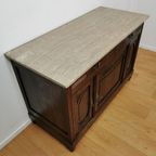 Vintage Antiek Dressoir Commode Ladekast Badkamermeubel Met Marmer Blad 606 thumbnail 11