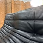 Nieuw Ligne Roset Togo Set Zwart Leer 2-Zits + 1-Zits + Poef thumbnail 5