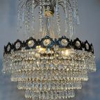 Grote Vintage Design Kristallen Brons Zak Kroonluchter thumbnail 10