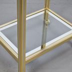 Vintage Bar Cart Trolley Serveerwagen Regency Messing Glas thumbnail 7
