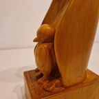 Art Deco Pinguin Beeld Houtsnijwerk thumbnail 7