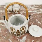 Vintage Keramiek Theeservies. Theepot En Kop En Schotels thumbnail 6