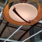 Vintage Design Hanglamp Temde Leuchten Sisal Teak 70s thumbnail 4