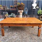 Oude Teakhouten Salontafel Afm. 140x90cm En 49cm Hoog. thumbnail 2