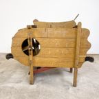 Antieke Beschilderde Grenen Houten Wanmolen Landbouw Machine thumbnail 10