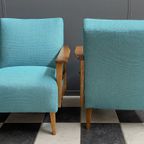 Set Of 2 Blue Vintage Relax Chairs 1960S thumbnail 9