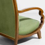 Art Deco Lounge Fauteuils Met Prachtig Gebogen Armleuningen En Voetbankjes, 1930S thumbnail 13