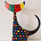 80's Vintage Houten Beeld Poes Kat thumbnail 8