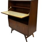 Vintage Secretaire Wandkast Werkplek Jaren 60 Teak Fineer thumbnail 2