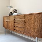 Vintage Palissander Dressoir / Sideboard Met 3 Deurtjes En 4 Lades thumbnail 11