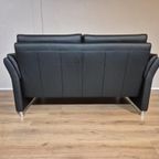 Prominent 2 Zits Bank - Zwart - Leder - Nieuwstaat - Design thumbnail 7