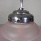 Art Deco Hanglamp Met Roze Glazen Kap, Jaren 30 thumbnail 12