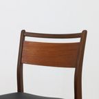 4x Vintage Eetkamerstoel Teak, 1960s Nieuw Bekleed thumbnail 7