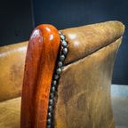 Vintage Antieke Stijl Schaapsleren Cocktail Fauteuil thumbnail 4