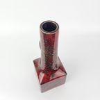 Prachtige Rood Gevlekte Fat Lava Vaas Van Es Keramik 28 Cm thumbnail 7