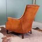 Cognackleurige Vintage Schaapsleren Fauteuil thumbnail 6
