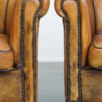 Karaktervolle Set Van 2 Stoere Vintage Schapenleren Clubfauteuils Met Een Prachtig Patina thumbnail 11