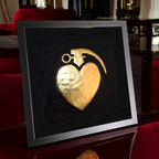 Lovegrenade 23Ct Goud Verguld Kunstwerk In Lijst thumbnail 6