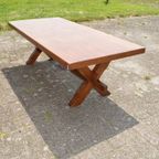 Eiken Kruispoot Salontafel Donker thumbnail 5