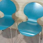 Set Van 4 Vlinderstoelen Eetkamerstoelen, Blauw thumbnail 7