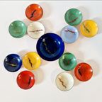 Fifties Vintage Emaille Pindastel Schaaltjes Set Tapas Pinda thumbnail 5