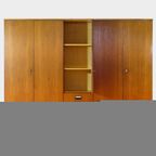 Grote 5-deurs Vintage Design Kledingkast In Teak, Jaren 60 thumbnail 3