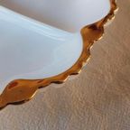 Melkglas 3 Vaks Schaal Gouden Rand Vintage thumbnail 7
