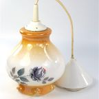 Vintage Glazen Hanglamp Met Rozen thumbnail 5