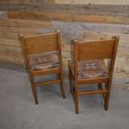 2 Ouderwetse Eiken Stoelen thumbnail 2
