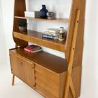 Zweedse Vintage Teak Fineren Boekenkast thumbnail 19