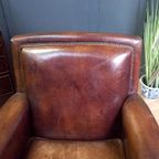 Schapenleren Vintage Clubfauteuil In Art Deco Stijl thumbnail 2