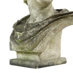 Prachtige Verweerde Apollo Buste Tuinbeeld Gegoten Steen 65cm thumbnail 6