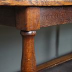 Uitzonderlijk Lange Antieke 19E Eeuwse Engelse Eikenhouten Eettafel, 5 Meter, Refectory Table thumbnail 12