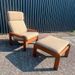 Vintage Stoel Fauteuil Easy Chair Teak Met Hocker