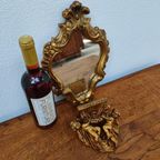 Vintage Hollywood Regency Spiegel Kuifspiegel Met Planchet thumbnail 5