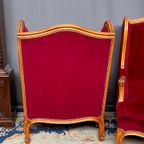 Paar Bergeres Fauteuils. Nieuwe Bekleding. thumbnail 2