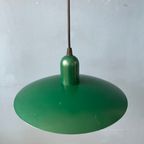 Kleine Groene Emaille Mid Century Schotel Hanglamp thumbnail 10