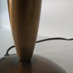 Vintage '60-70s Style' Glazen Tafellamp Geel Oranje Vlam/swirlmotief thumbnail 14