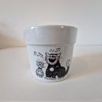 Grappige Retro Bloempot Met Katten Poes Afbeelding thumbnail 2