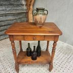 Antiek Brocante Tafeltje Sidetable Met Lade 70 X 73 Cm thumbnail 14