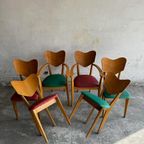 Heart Model Chairs René-Jean Caillette, France, 1950S, Set Of 6 thumbnail 16