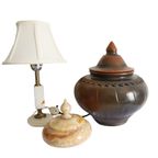Prachtige Grote Vintage Raku Pot Met Deksel thumbnail 4