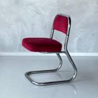 Jaren 70 Eetkamerstoel Vintage Eettafelstoel Retro Rood thumbnail 2