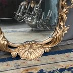 Antieke Houten Spiegel In Rococostijl. thumbnail 8