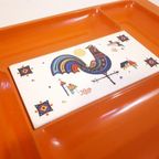 Vintage Hapjes Schaal Kaasplank Retro Oranje Jaren 70 thumbnail 3