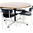 Ronde Eettafel Met Koperen Blad 'driebergen' Vintage thumbnail 2