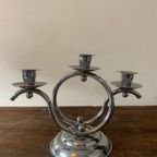 Art Deco 1930s Demeyere Chrome Candlesticks, Belgium thumbnail 9